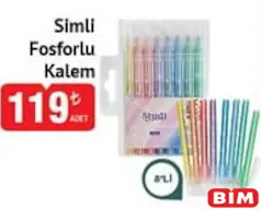 STUDİ SİMLİ FOSFORLU KALEM 8'Lİ